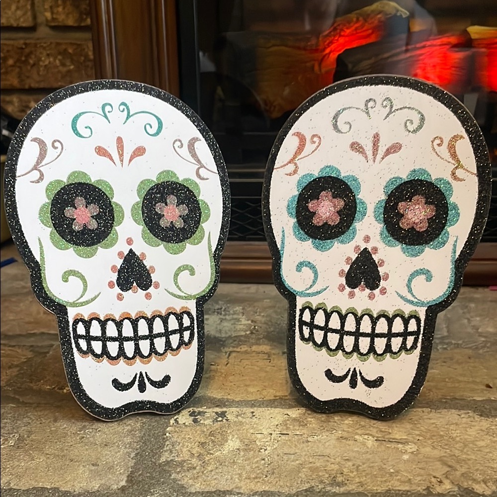 Day Of The Dead Set of Sugar Skull Halloween Decor
